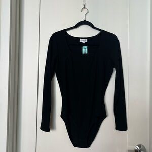 Kaileigh Black Ribbed Bodysuit